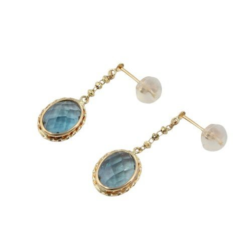 ピアス K10イエローゴールド ロンドンブルートパーズ