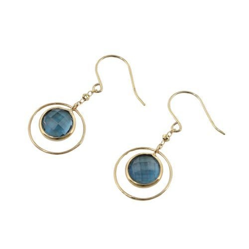 ピアス K10イエローゴールド ロンドンブルートパーズ