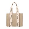クロエ トートバッグ レディース WOODY MEDIUM TOTE ベージュ CHLOE CHC25SS383 O81 074 SHINY GREY