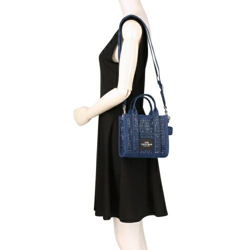 マークジェイコブス トートバッグ レディース THE CRYSTAL DENIM TOTE BAG ブルー Marc Jacobs 2S5HCR019H03 475 DARK WASH CRYSTAL
