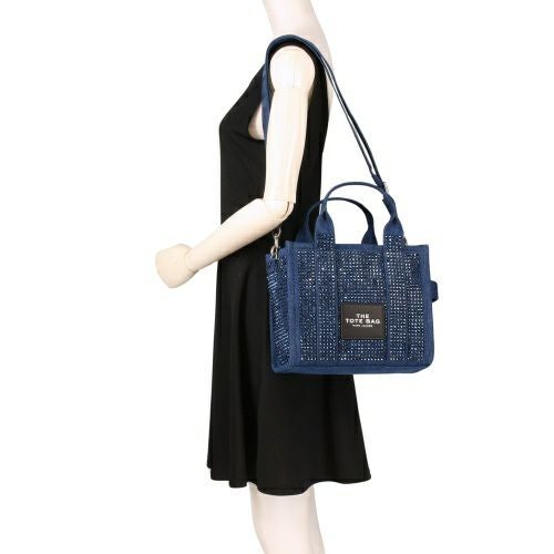 マークジェイコブス トートバッグ レディース THE CRYSTAL DENIM TOTE BAG ブルー Marc Jacobs 2S5HTT026H03 475 DARK WASH CRYSTAL