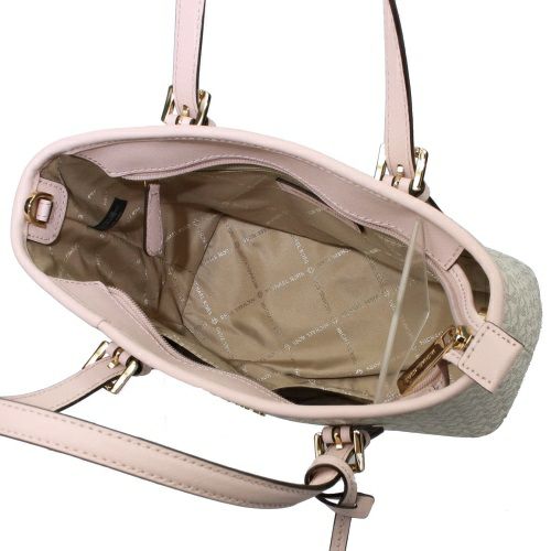 マイケルコース トートバッグ レディース ジェット セット トラベル シグネチャー エクストラ スモール キャリーオール コンバーチブル トップ ジップ トート ホワイト MICHAEL KORS 35T9GTVT0B PWD BLSH MLT