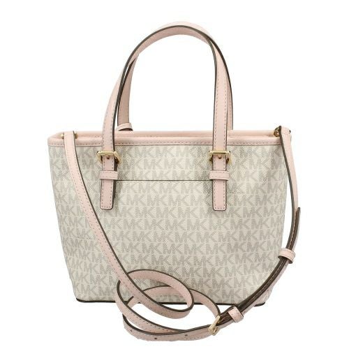 マイケルコース トートバッグ レディース ジェット セット トラベル シグネチャー エクストラ スモール キャリーオール コンバーチブル トップ ジップ トート ホワイト MICHAEL KORS 35T9GTVT0B PWD BLSH MLT