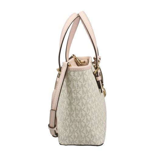 マイケルコース トートバッグ レディース ジェット セット トラベル シグネチャー エクストラ スモール キャリーオール コンバーチブル トップ ジップ トート ホワイト MICHAEL KORS 35T9GTVT0B PWD BLSH MLT