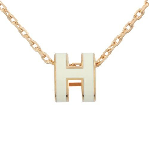 エルメス ネックレス レディース ポップアッシュ ミニ MINI POP H ホワイト HERMES H147992FO BLANC/PGD
