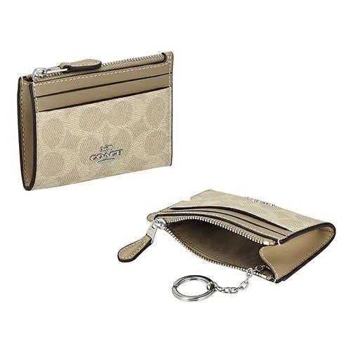 コーチ アウトレット コインケース カードケース レディース ミニ スキニー ID ケース・シグネチャー キャンバス ブラウン COACH OUTLET CW870 SVPWH サンド/トープ