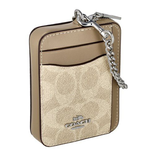 コーチ アウトレット コインケース カードケース レディース ジップ カード ケース・シグネチャー キャンバス ブラウン COACH OUTLET CW883 SVPWH サンド/トープ