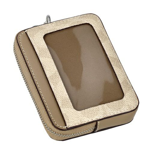 コーチ アウトレット コインケース カードケース レディース ジップ カード ケース・シグネチャー キャンバス ブラウン COACH OUTLET CW883 SVPWH サンド/トープ