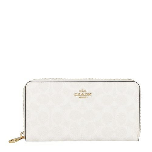 コーチ アウトレット 長財布 レディース ロング ジップ アラウンド ウォレット・シグネチャー キャンバス ホワイト COACH OUTLET CW778 IMXU5 ホワイト/チョーク