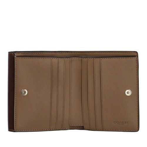 コーチ アウトレット 二つ折り財布 レディース エライザ スモール ウォレット・シグネチャー キャンバス ブラウン COACH OUTLET CW801 IMXHE タン/ブラウン