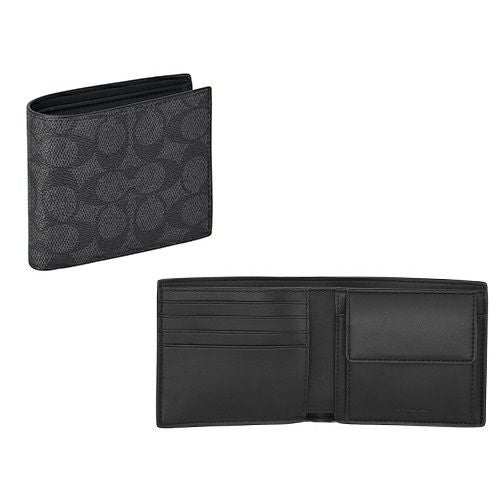 新作　新品　COACH　折り財布　メンズ　３つ折り財布　人気の小銭入れ付き 新品 coach Coach アウトレット財布 Coach メンズ 財布 Coach