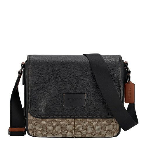 コーチ アウトレット ショルダーバッグ メンズ スプリント マップ バッグ 25・シグネチャー ジャカード ブラウン COACH OUTLET CE534 QBV1R カーキ/ブラックマルチ