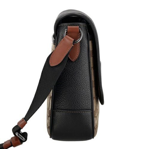 コーチ アウトレット ショルダーバッグ メンズ スプリント マップ バッグ 25・シグネチャー ジャカード ブラウン COACH OUTLET CE534 QBV1R カーキ/ブラックマルチ