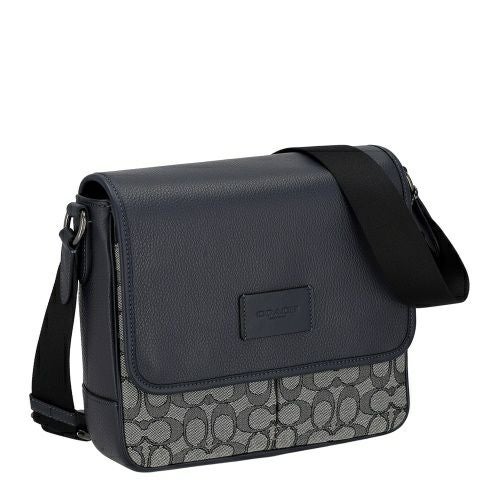 コーチ アウトレット ショルダーバッグ メンズ スプリント マップ バッグ 25・シグネチャー ジャカード ブラック COACH OUTLET CE534 QBV41 ネイビー/ミッドナイト