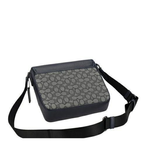 コーチ アウトレット ショルダーバッグ メンズ スプリント マップ バッグ 25・シグネチャー ジャカード ブラック COACH OUTLET CE534 QBV41 ネイビー/ミッドナイト