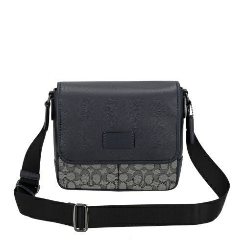 コーチ アウトレット ショルダーバッグ メンズ スプリント マップ バッグ 25・シグネチャー ジャカード ブラック COACH OUTLET CE534 QBV41 ネイビー/ミッドナイト