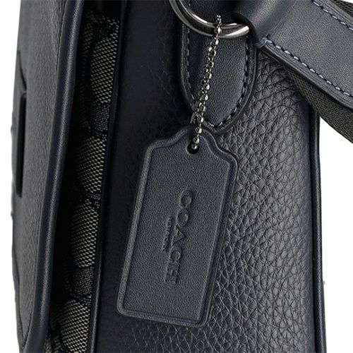 コーチ アウトレット ショルダーバッグ メンズ スプリント マップ バッグ 25・シグネチャー ジャカード ブラック COACH OUTLET CE534 QBV41 ネイビー/ミッドナイト