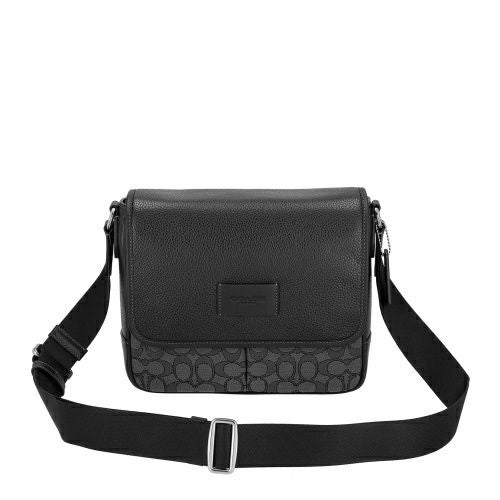 コーチ アウトレット ショルダーバッグ メンズ スプリント マップ バッグ 25・シグネチャー ジャカード ブラック COACH OUTLET CE534 SVO1U チャコール/ブラック