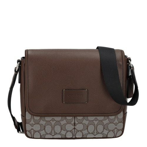 コーチ アウトレット ショルダーバッグ メンズ スプリント マップ バッグ 25・シグネチャー ジャカード ブラウン COACH OUTLET CE534 SVS8S オーク/メイプル