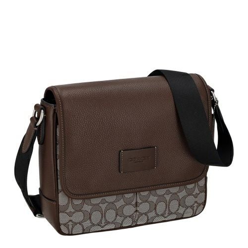 コーチ アウトレット ショルダーバッグ メンズ スプリント マップ バッグ 25・シグネチャー ジャカード ブラウン COACH OUTLET CE534 SVS8S オーク/メイプル