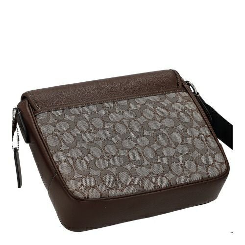 コーチ アウトレット ショルダーバッグ メンズ スプリント マップ バッグ 25・シグネチャー ジャカード ブラウン COACH OUTLET CE534 SVS8S オーク/メイプル