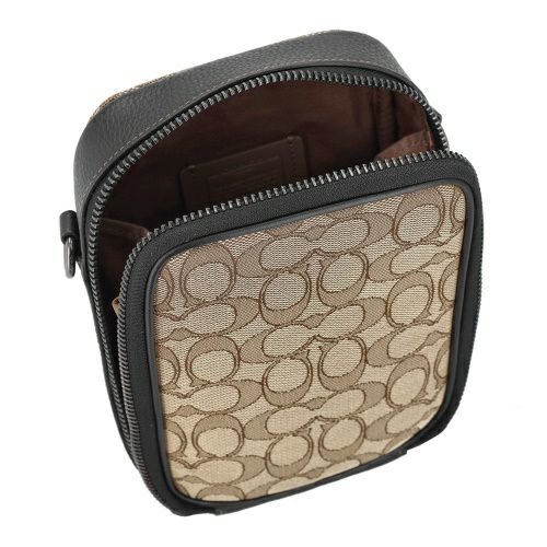 コーチ アウトレット ショルダーバッグ メンズ スタントン クロスボディ・シグネチャー ジャカード ブラウン COACH OUTLET CH097 QBV1R