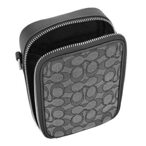 コーチ アウトレット ショルダーバッグ メンズ スタントン クロスボディ・シグネチャー ジャカード ブラック COACH OUTLET CH097 SVO1U チャコール/ブラック