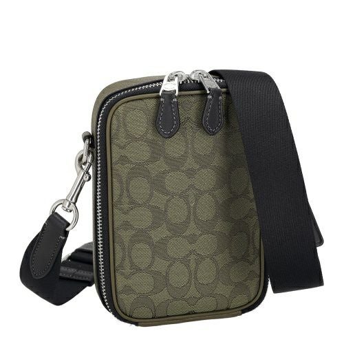 コーチ アウトレット ショルダーバッグ メンズ スタントン クロスボディ・シグネチャー ジャカード グリーン COACH OUTLET CH097 SVVFE