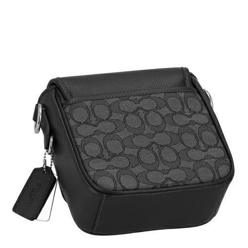 コーチ アウトレット ショルダーバッグ メンズ ルーカス クロスボディ・シグネチャー ジャカード ブラック COACH OUTLET CO915 SVO1U チャコール/ブラック