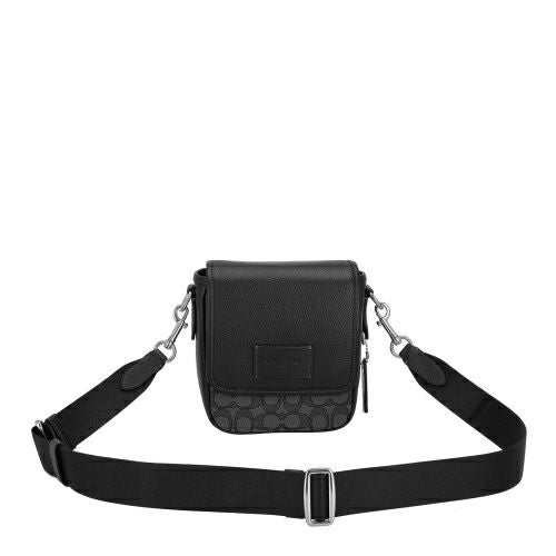 コーチ アウトレット ショルダーバッグ メンズ ルーカス クロスボディ・シグネチャー ジャカード ブラック COACH OUTLET CO915 SVO1U チャコール/ブラック