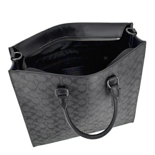 コーチ アウトレット ショルダーバッグ メンズ ディラン ラージ トート・シグネチャー キャンバス ブラック COACH OUTLET CR314 QBMI5 チャコール/ブラック