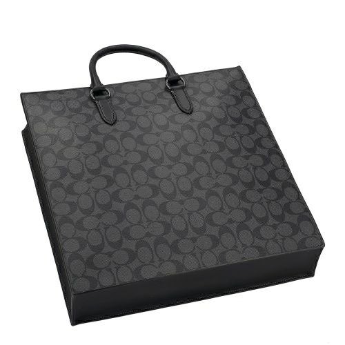 コーチ アウトレット ショルダーバッグ メンズ ディラン ラージ トート・シグネチャー キャンバス ブラック COACH OUTLET CR314 QBMI5 チャコール/ブラック