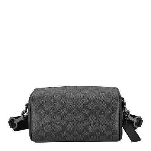 コーチ アウトレット ショルダーバッグ メンズ アクセル クロスボディ バッグ・シグネチャー キャンバス ブラック COACH OUTLET CV762 QBMI5 チャコール/ブラック