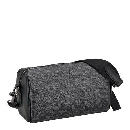 コーチ アウトレット ショルダーバッグ メンズ アクセル クロスボディ バッグ・シグネチャー キャンバス ブラック COACH OUTLET CV762 QBMI5 チャコール/ブラック