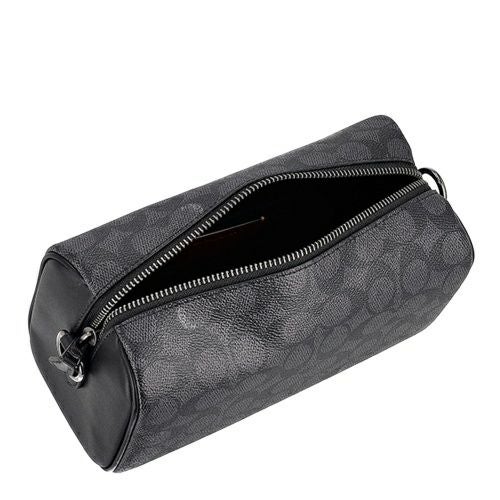 コーチ アウトレット ショルダーバッグ メンズ アクセル クロスボディ バッグ・シグネチャー キャンバス ブラック COACH OUTLET CV762 QBMI5 チャコール/ブラック