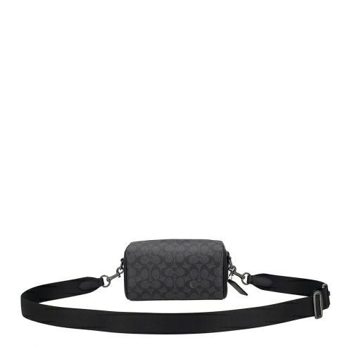 コーチ アウトレット ショルダーバッグ メンズ アクセル クロスボディ バッグ・シグネチャー キャンバス ブラック COACH OUTLET CV762 QBMI5 チャコール/ブラック