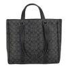 コーチ アウトレット トートバッグ メンズ ハドソン ダブル ハンドル トート・シグネチャー キャンバス ブラック COACH OUTLET CR385 QBMI5 チャコール/ブラック