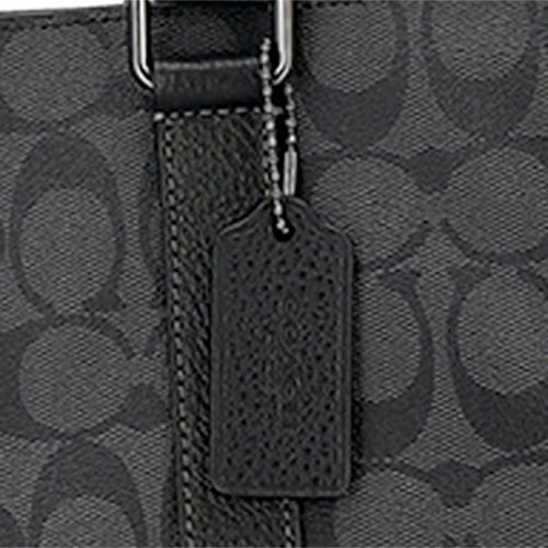 コーチ アウトレット トートバッグ メンズ ハドソン ダブル ハンドル トート・シグネチャー キャンバス ブラック COACH OUTLET CR385 QBMI5 チャコール/ブラック