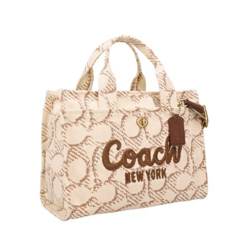 コーチ ハンドバッグ レディース ハンド・トートバッグ シグネチャー ロゴ カーゴ トート ホワイト COACH CAM70 B4/NP