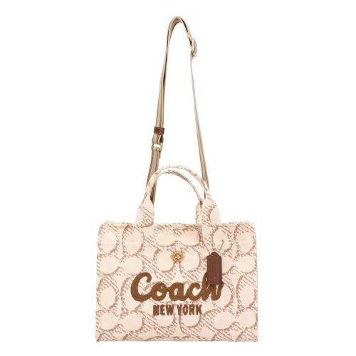 コーチ ハンドバッグ レディース ハンド・トートバッグ シグネチャー ロゴ カーゴ トート ホワイト COACH CAM70 B4/NP