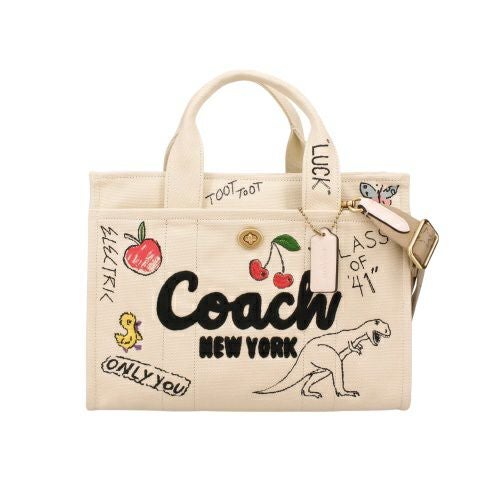 コーチ アウトレット ハンドバッグ レディース カーゴ トート バッグ・スケッチ プリント ホワイト COACH OUTLET CAM73 B4/NP