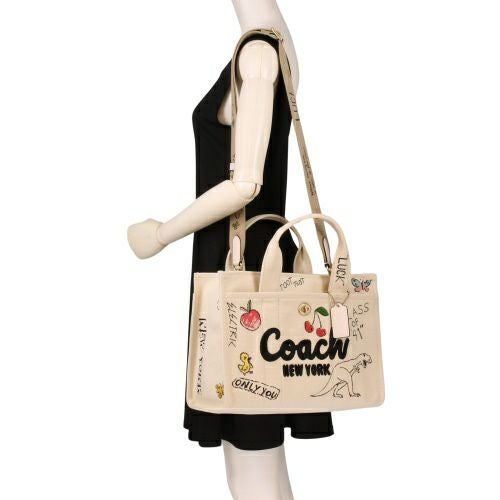 コーチ アウトレット ハンドバッグ レディース カーゴ トート バッグ・スケッチ プリント ホワイト COACH OUTLET CAM73 B4/NP