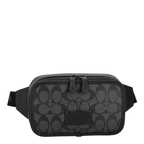 コーチ アウトレット ボディバッグ メンズ ワイアット ベルト バッグ・シグネチャー キャンバス ブラック COACH OUTLET CM106 QBMI5 チャコール ブラック