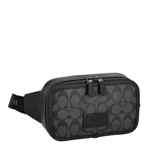 コーチ アウトレット ボディバッグ メンズ ワイアット ベルト バッグ・シグネチャー キャンバス ブラック COACH OUTLET CM106 QBMI5 チャコール ブラック