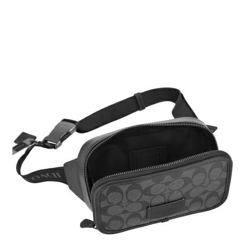 コーチ アウトレット ボディバッグ メンズ ワイアット ベルト バッグ・シグネチャー キャンバス ブラック COACH OUTLET CM106 QBMI5 チャコール ブラック