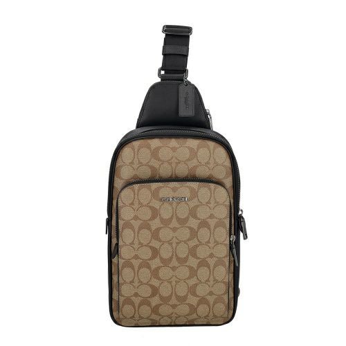 コーチ アウトレット ボディバッグ メンズ イーサン パック・シグネチャー キャンバス ブラウン COACH OUTLET CO910 QBKHA カーキ