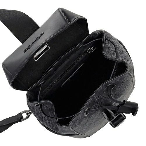 コーチ アウトレット ボディバッグ メンズ レーサー パック・シグネチャー キャンバス ブラック COACH OUTLET CT712 QBMI5 チャコール/ブラック