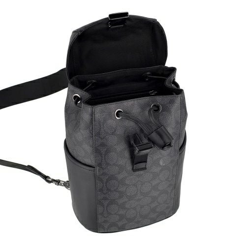 コーチ アウトレット ボディバッグ メンズ レーサー パック・シグネチャー キャンバス ブラック COACH OUTLET CT712 QBMI5 チャコール/ブラック