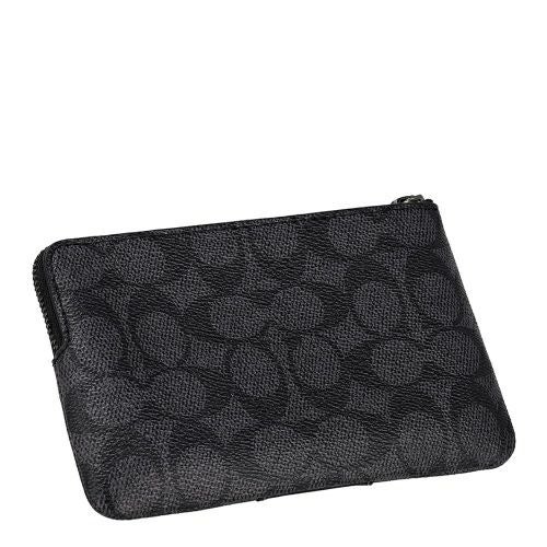 コーチ アウトレット ポーチ レディース シグネチャー コーテッド キャンバス レザー コーナー ジップ リストレット ブラック COACH OUTLET CW854 QBMI5