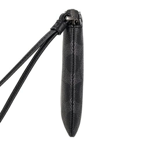 コーチ アウトレット ポーチ レディース シグネチャー コーテッド キャンバス レザー コーナー ジップ リストレット ブラック COACH OUTLET CW854 QBMI5